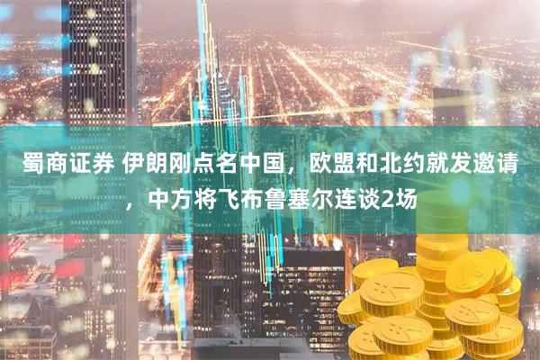 蜀商证券 伊朗刚点名中国，欧盟和北约就发邀请，中方将飞布鲁塞尔连谈2场