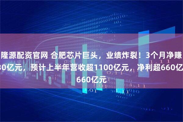 隆源配资官网 合肥芯片巨头，业绩炸裂！3个月净赚330亿元，预计上半年营收超1100亿元，净利超660亿元